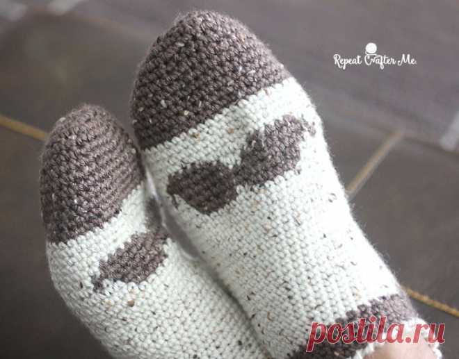 Вязаные Усы тапочка носки для мужчин - Repeat Crafter Me