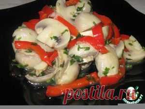 Маринованные шампиньоны с красным болгарским перцем - кулинарный рецепт