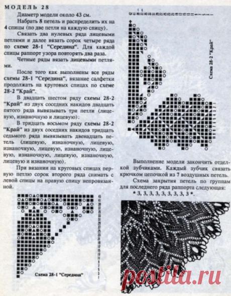 Кружевные салфетки спицами -3 - запись пользователя Vikpolia (Нина) в сообществе Вязание спицами в категории Вязание для женщин спицами. Схемы вязания спицами