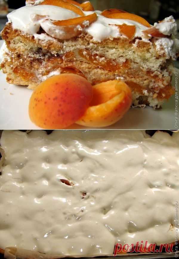 Торт со свежими абрикосами и корицей / Рецепты с фото