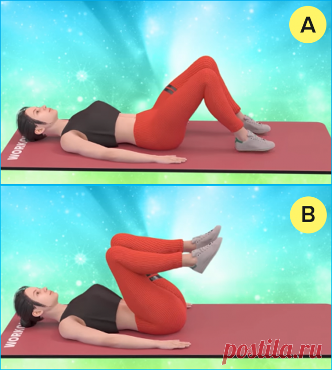 Утренние упражнения для плоского живота и тонкой талии – 8-минутная тренировка, лежа на коврике | Похудей с нами | Яндекс Дзен