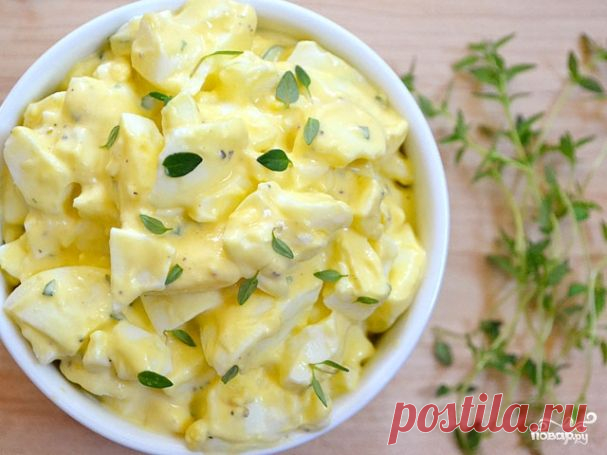 Салат с кальмарами и яйцом - Повар.ру
