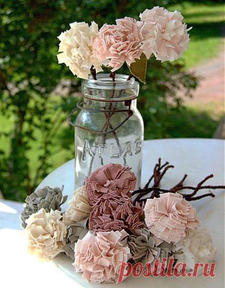 Мастер класс. Хризантемы из ненужных футболок)).