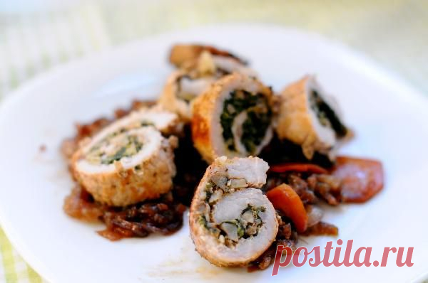 Вкусно и красиво… Мясные рулетики со шпинатом — Вкусные рецепты