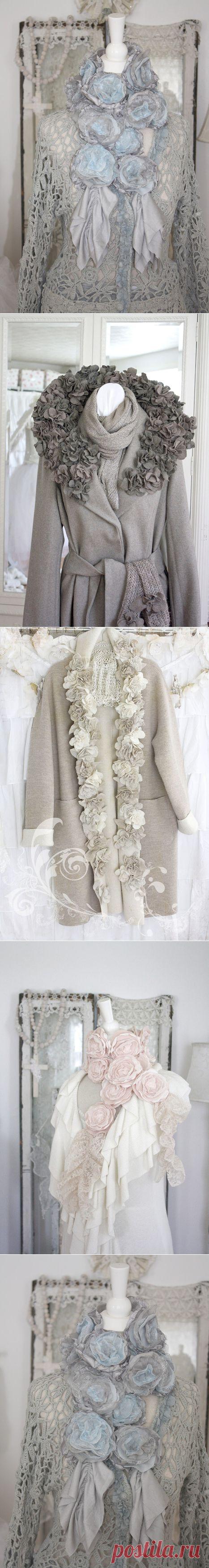 Цветы из ткани, как нежный аксессуар для украшения одежды.