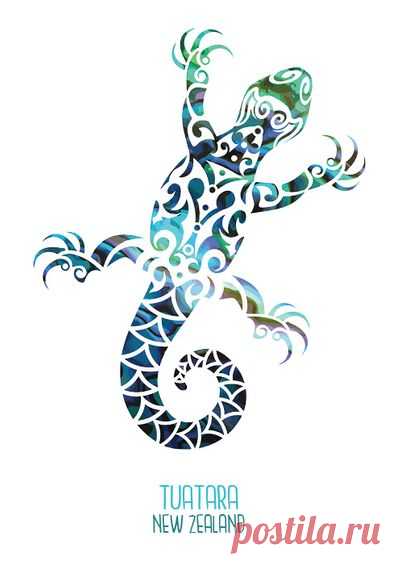 Ekara Postcard of Tuatara, New Zealand by Shane Bosnich-Wood with code 004