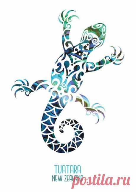 Ekara Postcard of Tuatara, New Zealand by Shane Bosnich-Wood with code 004