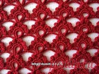 Красивый ажурный узор (УЗОРЫ КРЮЧКОМ) Красивый ажурный узор Этот узор отличается необычным приемом провязывания из под арок столбиков без накида, образуя объемные валики. Для получения тонкого четкого узора хорошо подходит пряжа из мер…