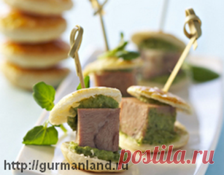 Канапе с говядиной и авокадо | Кулинария для гурманов