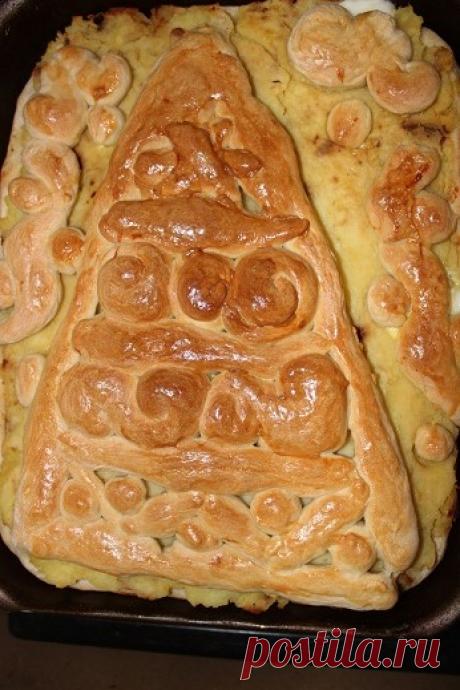 Вариант украшения пирога. Елочка. &amp;#8212; Кладовочка