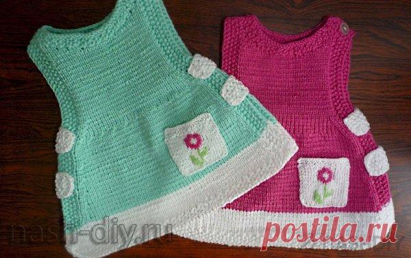 Вязаное платье накидка для девочек