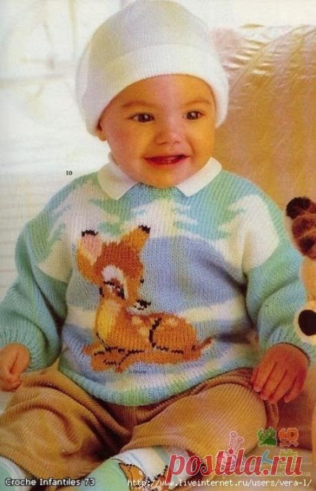 Пуловер с оленёнком для деток