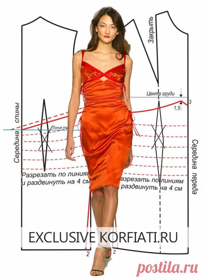 Выкройка летнего сарафана от А. Корфиати Выкройка летнего сарафана. Красный цвет – для смелых женщин. Этот шикарный ярко-красный летний сарафан - лучшее тому доказательство. Выкройка сарафана...