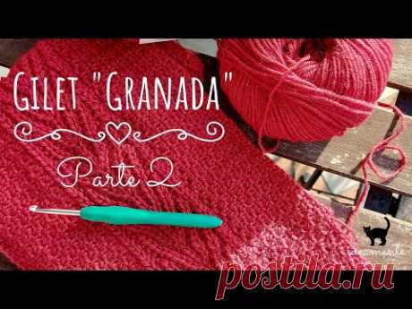 🌺GILET ALL'UNCINETTO "GRANADA": Parte 2-motivo a punto brioche 🌺