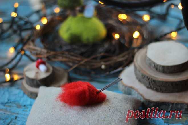 Сухое валяние для начинающих. Мухомор из шерсти: мастер-класс.