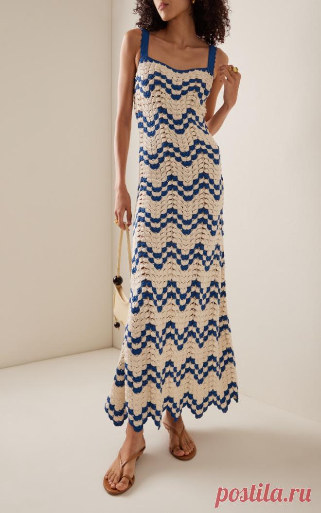 Яркие зигзаги крючком от перуанского бренда ESCVDO. Одним и тем же узором можно связать платья, топы, юбки и даже брюки. | Вязание крючком с Захарченко Ольгой | Дзен