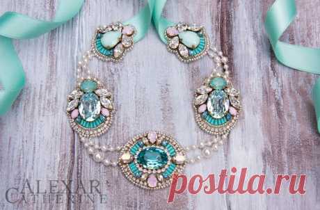 Создаем колье «Бегущая по волнам» с кристаллами и жемчугом Swarovski