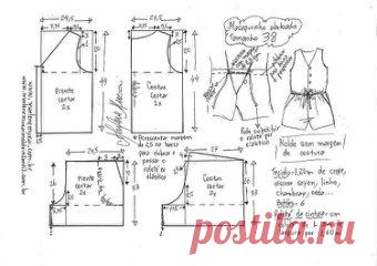Моделируем летний комбинезон. Выкройка. Размер  Евро 36 - 50