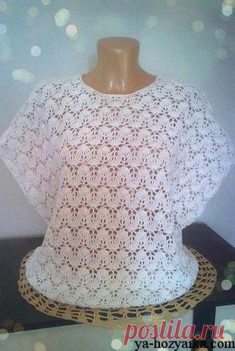 Красивая туника крючком со схемами. Белая туника крючком красивым узором Очень красивая туника крючком со схемами. Белая туника крючком красивым узором