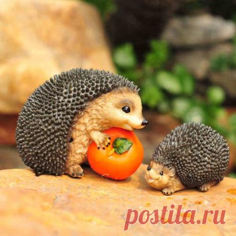 Маленький домашний сад животный орнамент Ежик смола декор Открытый Сад Искусство Смола фигурка украшение для дома, сада купить на AliExpress