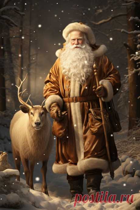 Illustration of Santa and Reindeer