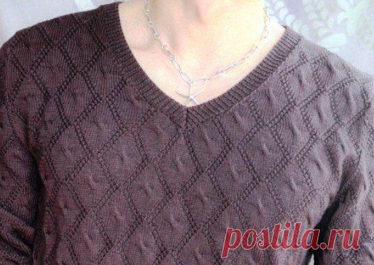 Узор для мужского пуловера спицами.Мужской пуловер спицами схема | Домоводство для всей семьи