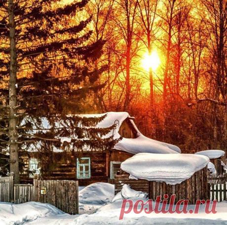 Зимнее утро в деревне ☀