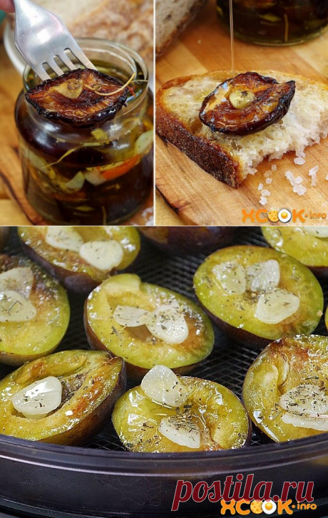 Объедение на зиму соленая слива с чесноком