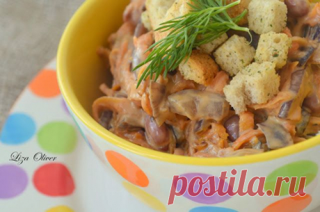 MY FOOD или проверено Лизой: Фасолевый салат с сухариками.