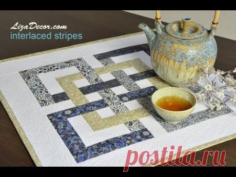 Patchwork tutorial Interlaced Stripes - LizaDecor.com NEONE Ruler