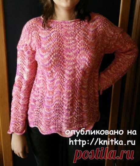 Джемпер для девочки 14 лет связан спицами. Работа Александры Карвелис, Вязание для детей