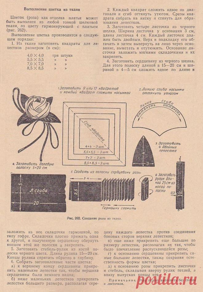 Выполнение розы из ткани
