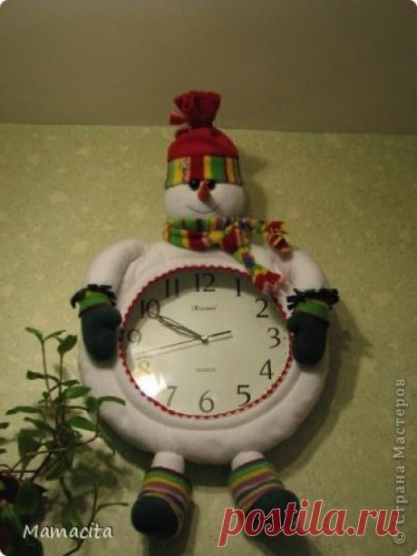 Снеговик на часы
