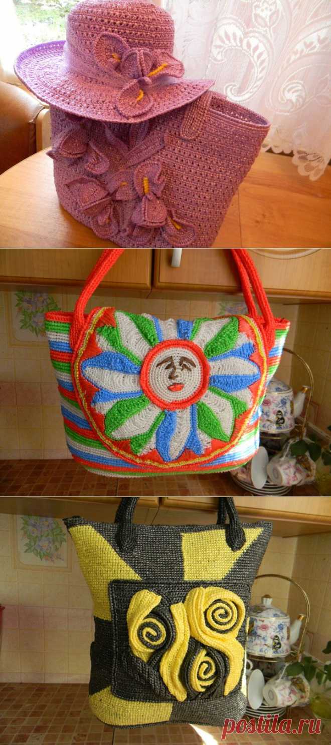 Шикарные сумочки из пакетов для мусора..