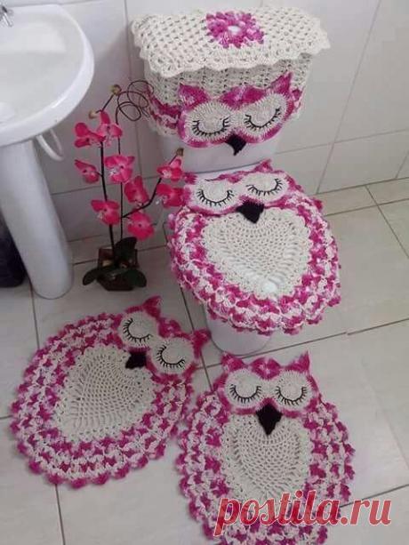Бабушка приезжала: коврик для ванной крючком