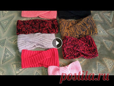 Обзор моих повязок на голову спицами и крючком Обзор моих повязок на голову спицами и крючком...