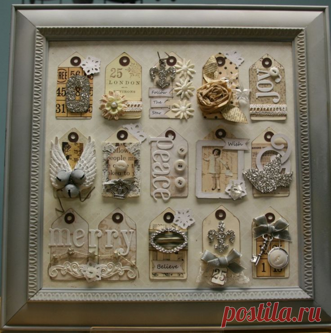 Shabby Chic Christmas Tag Collage