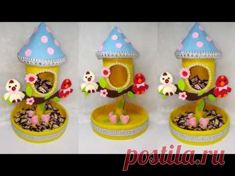 101) Ide Kreatif - Tempat permen model sangkar burung dari kain flanel || mengolah barang bekas