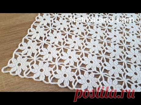 CROCHET Easy Flower Motif How to join motifs