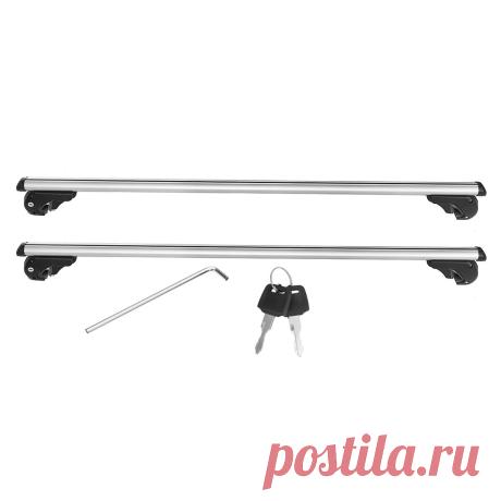 130cm universal car aluminum roof rack rail cross bar luggage carrier w/lock Sale - Banggood.com