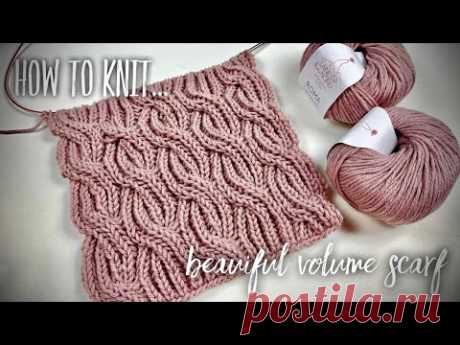 ВЯЖЕМ ВЕЛИКОЛЕПНЫЙ ШАРФ КОСАМИ БРИОШЬ / КОСЫ АНГЛИЙСКОЙ РЕЗИНКОЙ / HOW TO CROCHET VOLUME SCARF