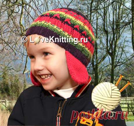 Шапка с ушками  | Loveknitting.ru