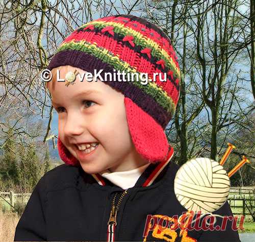 Шапка с ушками  | Loveknitting.ru