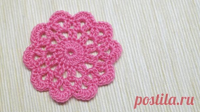 Мастер-класс по вязанию крючком простого цветочного мотива. | Повязули. Вязание крючком и вязание С2С. | Яндекс Дзен