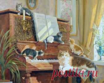 ♥ღ♥Художник Святослав Новосадюк. И летний сад, и кошка на окошке♥ღ♥