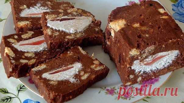 Вкусная еда - кулинарные рецепты на каждый день!: Холодный торт с зефиром