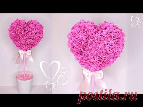 3D СЕРДЦЕ из гофрированной бумаги своими руками / ИДЕЯ ПОДАРКА к 14 февраля / DIY Wall Decor