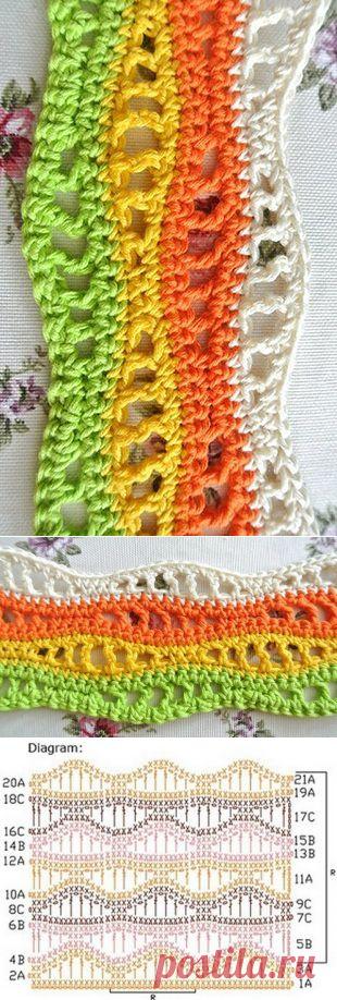 Волнистый узор крючком