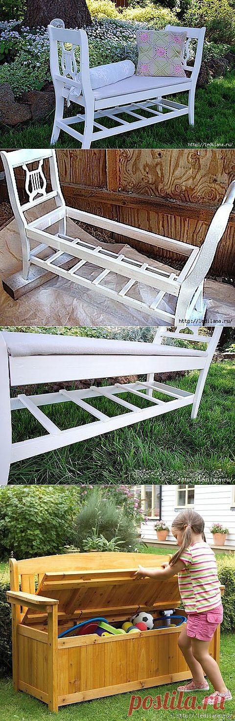 Как сделать уютную скамеечку на дачу.