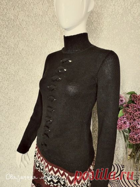 Вязаная водолазка-джемпер&quot; Коса &quot; - водолазка,вязаная водолазка,джемпер